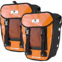 Red Loon 2x Pro Sacoche de rangement vélo Sacoche de porte-bagages en toile de camion étanche (orange/noir)