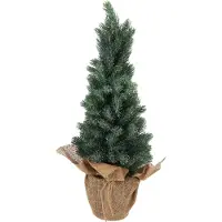 H&L Arbre de Noël artificiel Pin en pot 25x25x65cm, branches en glace