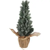 H&L Arbre de Noël artificiel Pin en pot 25x25x65cm, branches enneigées