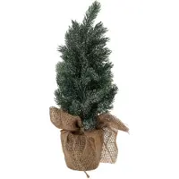 H&L Arbre de Noël artificiel Pin en pot 20x20x45cm, branches enneigées