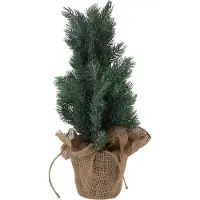 H&L Arbre de Noël artificiel Pin en pot 20x20x45cm, branches en glace