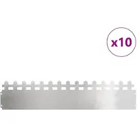 vidaXL Bordures de jardin, 10 pièces, 103 x 0,05 x 22 cm, acier inoxydable, argenté