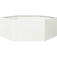 vidaXL Jardinière blanc hexagone 138x120x45 cm acier