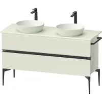Duravit Sivida Meuble sous-lavabo sur console, 2 tiroirs, poignée noire diamantée mate, 1315x475x548mm, SV46610BDHH0000