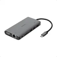 Deltaco USBC-HDMI18 station d'accueil pour ordinateur portable/réplicateur de ports USB 3.2 Gen 2 (3.1 Gen (USB-C, 1 portion), Station d’accueil + hub USB, Gris