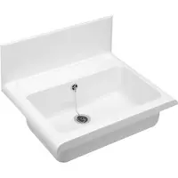 KIRSCHEN Cornat mural bec verseur Bac avec de trop-plein/, plastique, 550mm, 1pièce, blanc, wagb5500