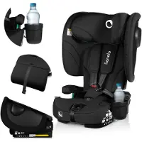 Lionelo Siège enfant Nelly i-Size 76-150 cm Réglage de l'inclinaison du dossier (4 positions), Montage : ISOFIX et ceinture Top-Tether - Noir