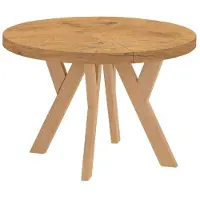 Dekori.Interiors Table de salle à manger extensible Dekori, idéale pour le salon ou la salle à manger, style loft, scandinave, diamètre : 120 / 220 cm, couleur : chêne Lancelot