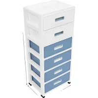 OEM Armoire de rangement, modèle à 6 étagères, meuble de rangement empilable, 35 × 26 × 83,5 cm, bleu