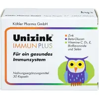 Köhler Pharma GmbH Unizink Immun Plus gélules pour un système immunitaire sain, 30 gélules