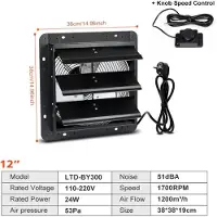 StarTech.com Ventilateur d'extraction - LTD-BY300 - Moteur EC - 1720 CFM (env. 2920 m³/h) Débit d'air élevé - Pour grenier, serre, jardin - Gris clair