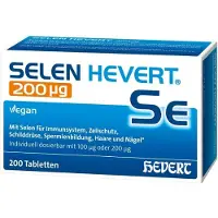 Hevert Arzneimittel GmbH & Co. KG Comprimés de sélénium Hevert, 200 µg, boîte de 200 comprimés