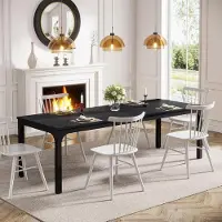 StarTech.com Table à manger - Table à manger rectangulaire - 200 cm de long - Peut accueillir jusqu'à 8 personnes - Étroite, 70 cm de profondeur - En bois, style rustique scandinave - Brun chocolat