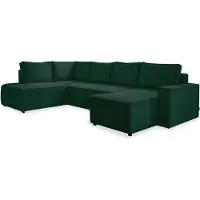 Miuform Brave Dave - Canapé d'angle avec fonction lit et coffre de lit U-FORM GAUCHE - 322x194cm - Vert bouteille - Canapé-lit Canapé