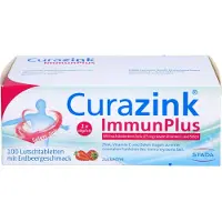 STADA Consumer Health Deutschland GmbH Curazink ImmunPlus Comprimés à sucer au goût de fraise, 100 comprimés