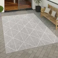 Paco Home Tapis d'extérieur résistant aux intempéries Motif bohème scandinave Losanges Robuste Balcon Terrasse Cuisine Dimensions 60 x 100 cm