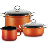 Riess Nouvelle Starter Set 3 pièces avec couvercle en verre émaillé Corall