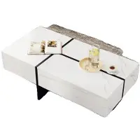 OEM Table basse, design moderne, éclairage LED, blanc - aggloméré