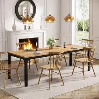 StarTech.com Table à manger 200 cm - Table à manger rectangulaire - Dimensions 200 x 70 cm - Design élancé - Style industriel rustique - Pour 6 à 8 personnes - Plateau en bois - Naturel