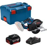 Bosch Scie circulaire sans fil GKM 18V-50 Ø 136 mm / 1x 5,0 Ah + GAL 18V-40 dans L-Boxx