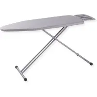 Sensahome Planche à repasser - Table de repassage pliable avec support pour unité de vapeur - 125×45cm - Gris clair