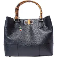 DrachenLeder Florence sac anse noir cuir véritable 36x27x13 femme OTF126S