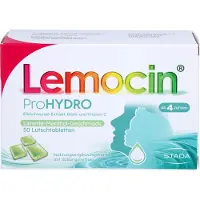Reckitt Benckiser Deutschland GmbH Pastilles Lemocin ProHydro au goût citron vert-menthol pour apaiser et hydrater la gorge et le pharynx, 50 pastilles