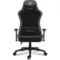Sense7 Fauteuil gaming Spellcaster FUKU XL en Alcantara noir - Fauteuil de bureau ergonomique pour personnes de grande taille, supportant jusqu'à 160 kg, rembourrage en mousse à froid, assise large