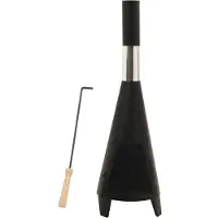 vidaXL Poêle de jardin avec tisonnier 38x38x122 cm Acier