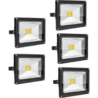Greenmigo - Lot de 5 projecteurs LED 20 W pour extérieur, IP65, étanches, lumière blanche chaude, pour jardin