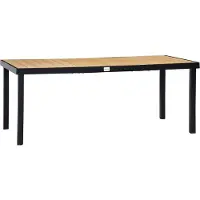 SUCCESS COURIER Table de jardin pour 8 personnes, table à manger en aluminium 190 x 90 cm, plastique naturel/noir
