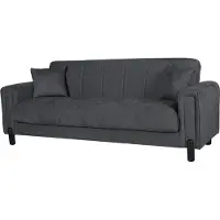 Dmora Papozze - Canapé-lit 3 places, 226x86 cm Noir Anthracite, Coffre