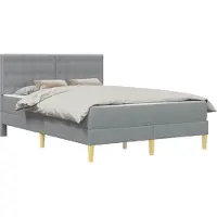 vidaXL Cadre de lit avec matelas gris clair 120 x 200 cm Tissu
