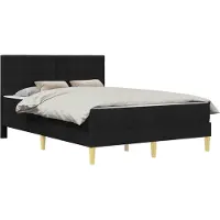 vidaXL Cadre de lit avec matelas noir 140 x 190 cm Tissu