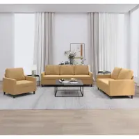 vidaXL ensemble de canapés 3 pièces avec coussins Marron Velours 3201483