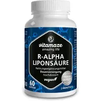Vitamaze GmbH Acide R-alpha-lipoïque 200 mg hautement dosé, végétalien, 60 PAC