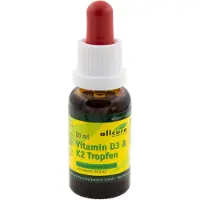 Allcura Vitamine D3 et K2 en gouttes 1000 UI/20 ug par goutte, 20 ml TRO