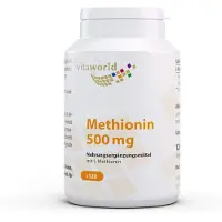 Vitaworld Méthionine 500 mg | 120 gélules | 1000 mg de L-méthionine par dose journalière | végétalien