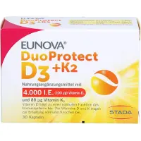 STADA Consumer Health Deutschland GmbH EUNOVA D3 + K2 DuoProtect 4.000 U.I. gélules pour le maintien d'un fonctionnement normal du système immunitaire et d'une ossature normale, 30 gélules