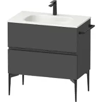 Duravit Sivida Meuble sous-lavabo, 2 tiroirs, poignée encastrée noir diamant mat, 810x477x592mm, pour Sivida, SV46510BD490000