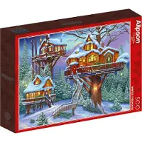 Alipson Puzzle Jeu de pose Maison d'arbre d'hiver 500 pièces rustique