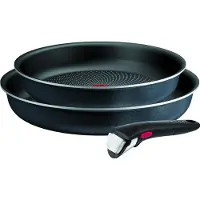 Tefal Lot de 2 poêles aluminium 24 et 28cm + 1 poignée noir - - L7239103 - ingenio so'light