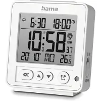Hama Digitaler Funkwecker Rhodos, LCD, Weiß (00185894)