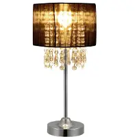 Lux.pro Lampe de table noir [40 cm x Ø20 cm] Lampe de table cristal Textile Lampe []