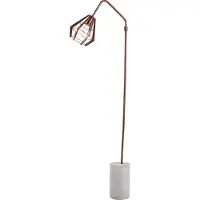 Teamson Home Lampadaire Rustica Lampe De Sol Sur Pied Cuivrée Avec Ciment Vn-L00046-Eu