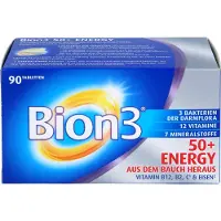 Wick Bion3 50+ Energy Multivitamines comprimés pour le soutien intestinal et énergétique, 90 comprimés