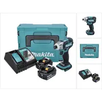 Makita DTS 141 RFJ Visseuse à impulsions sans fil 18 V 40 Nm 1/4" Brushless + 2x batterie 3,0 Ah + chargeur + Makpac