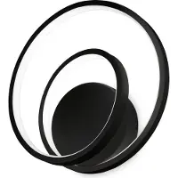 Ideal Lux OZ AP Applique murale avec diffuseur de lumière en caoutchouc Structure noire design circulaire moderne