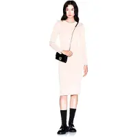 Armani Exchange pour femme. XW001834AF18852U6149 Robe cintrée beige (XS), Casuel, Polyester, Manche longue
