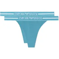 Emporio Armani pour femme. EW000405_AF19023 Lot de 2 tongs bleues confort (XL), Homewear, Coton